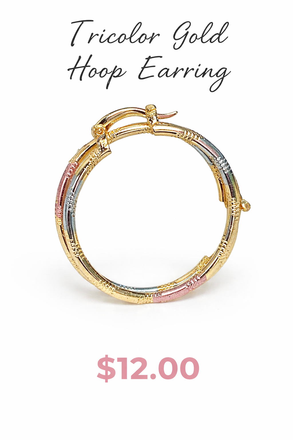 Aretes Argolla Tricolor
✨ Tricolor Gold Hoop Earrings