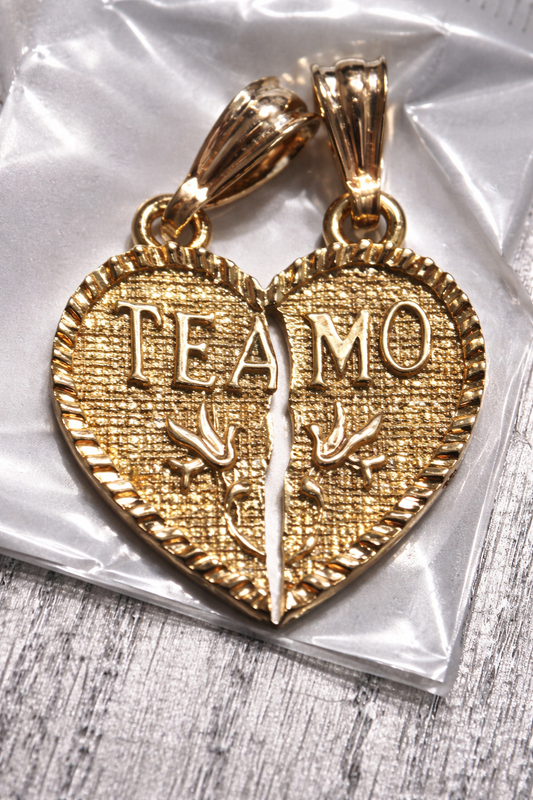 set dije  para pareja -corazón TE Amo